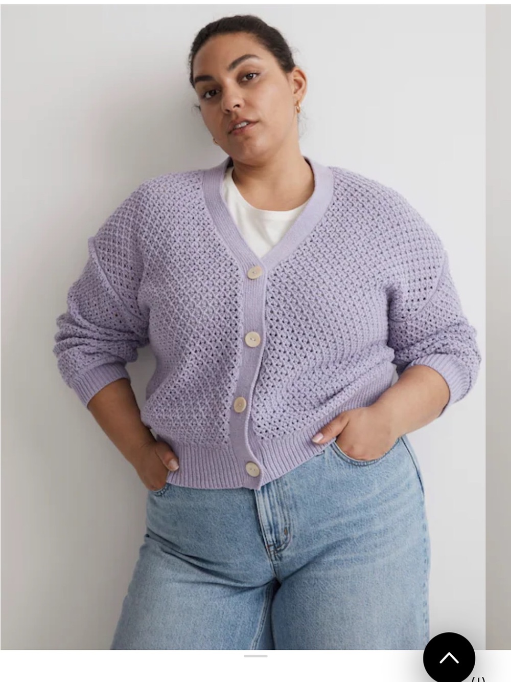Madewell Lavender Purple cardigan Size 3XL 

Open-Stitch V-Neck Cardigan